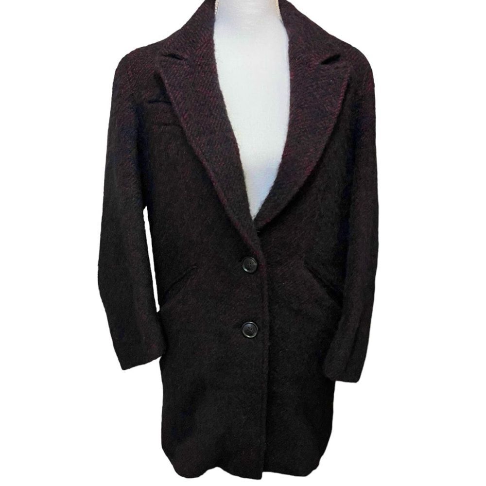 Isabel Marant Etoile women’s small black burgundy 
tweed alpaca blazer jacket